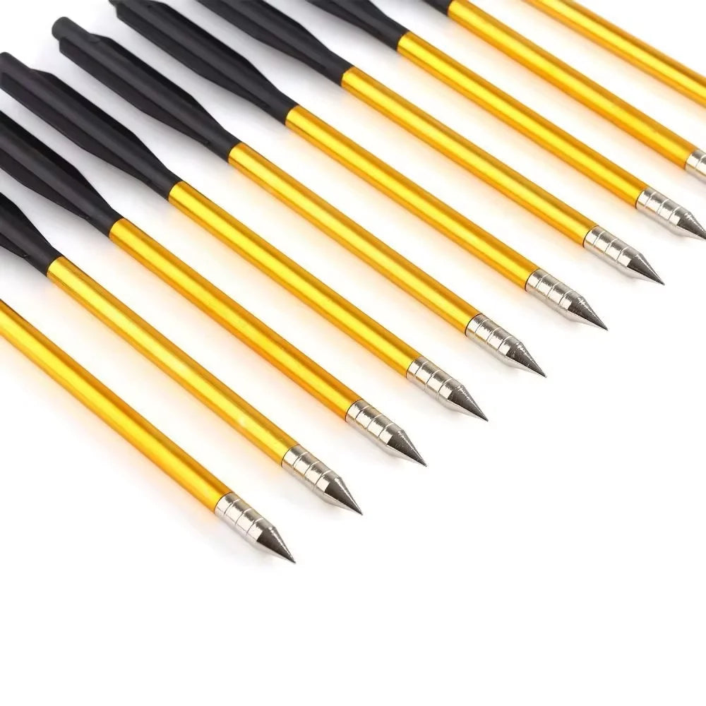 12pcs 6.5" Aluminium Crossbow Bolts – 50/80lb Mini Crossbow Arrows