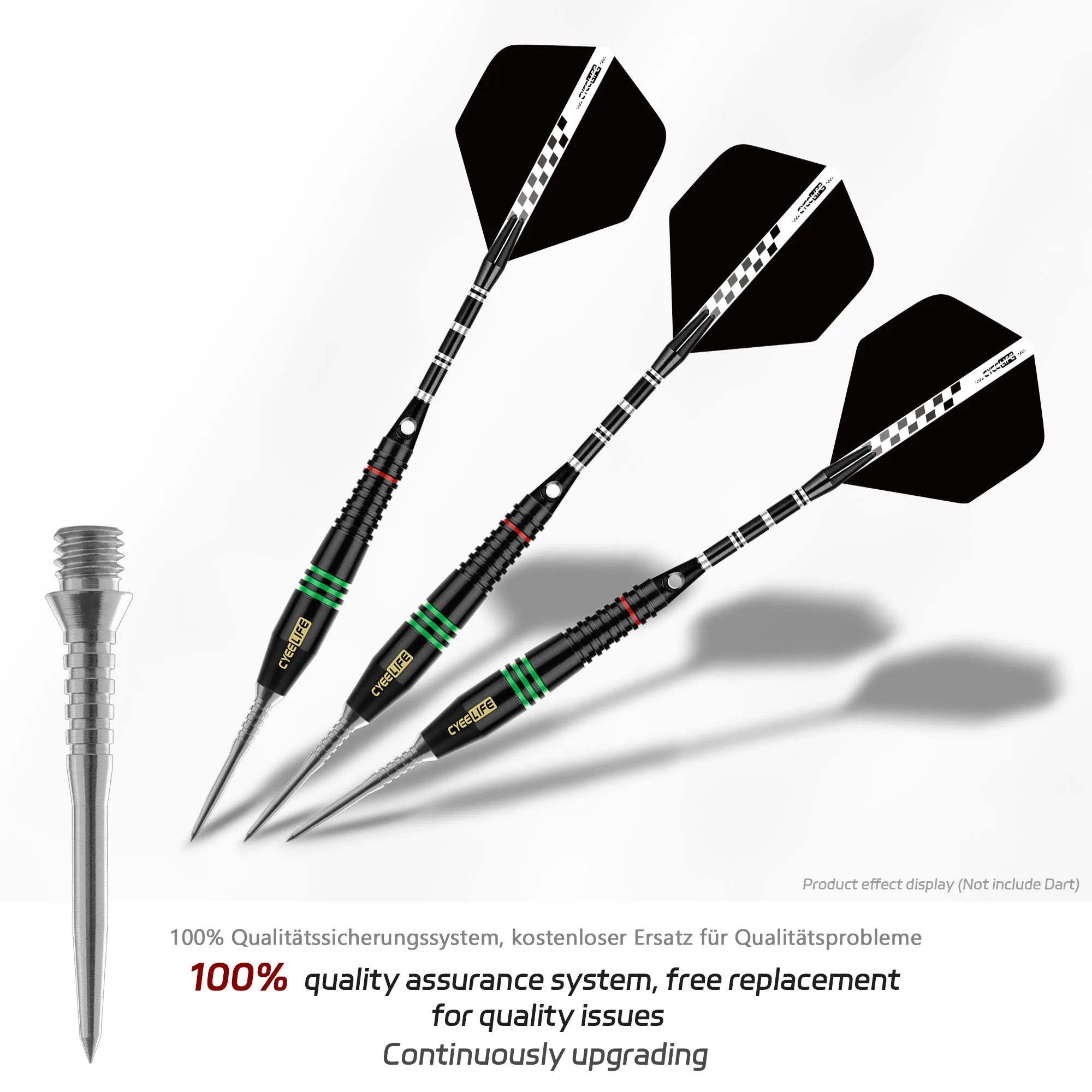 Steel Dart Tips – 3-Pack Converter Points Adapter for Soft Tip Darts (26mm/30mm/34mm)