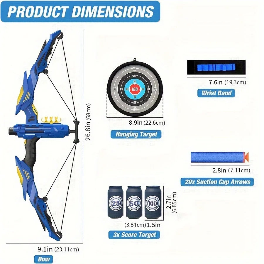 Kids soft dart archery set – light-up toy bow for indoor and outdoor play (ages 3–6)
