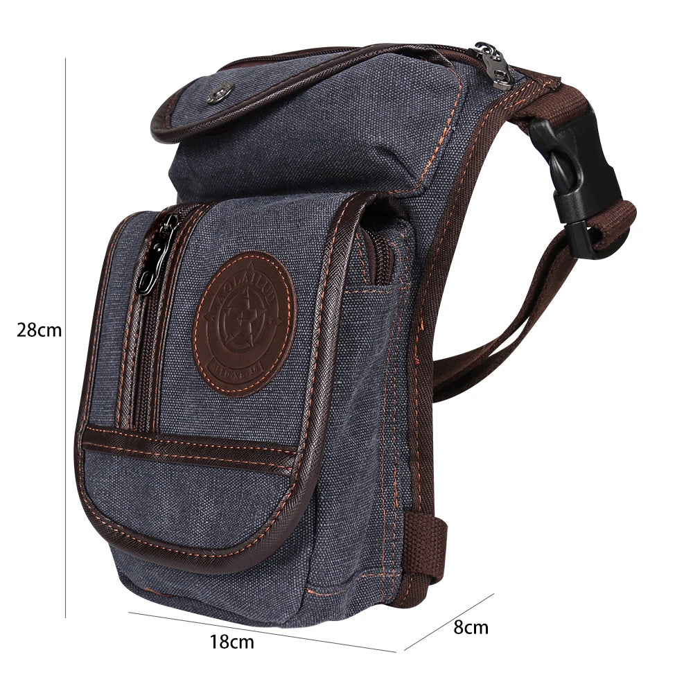 Portable Equestrian Drop Leg Bag – High-Quality Canvas & Nylon Riding Waist Pack with Large Capacity