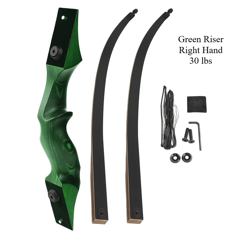 60" traditional recurve bow – wooden takedown bow for outdoor hunting and target use