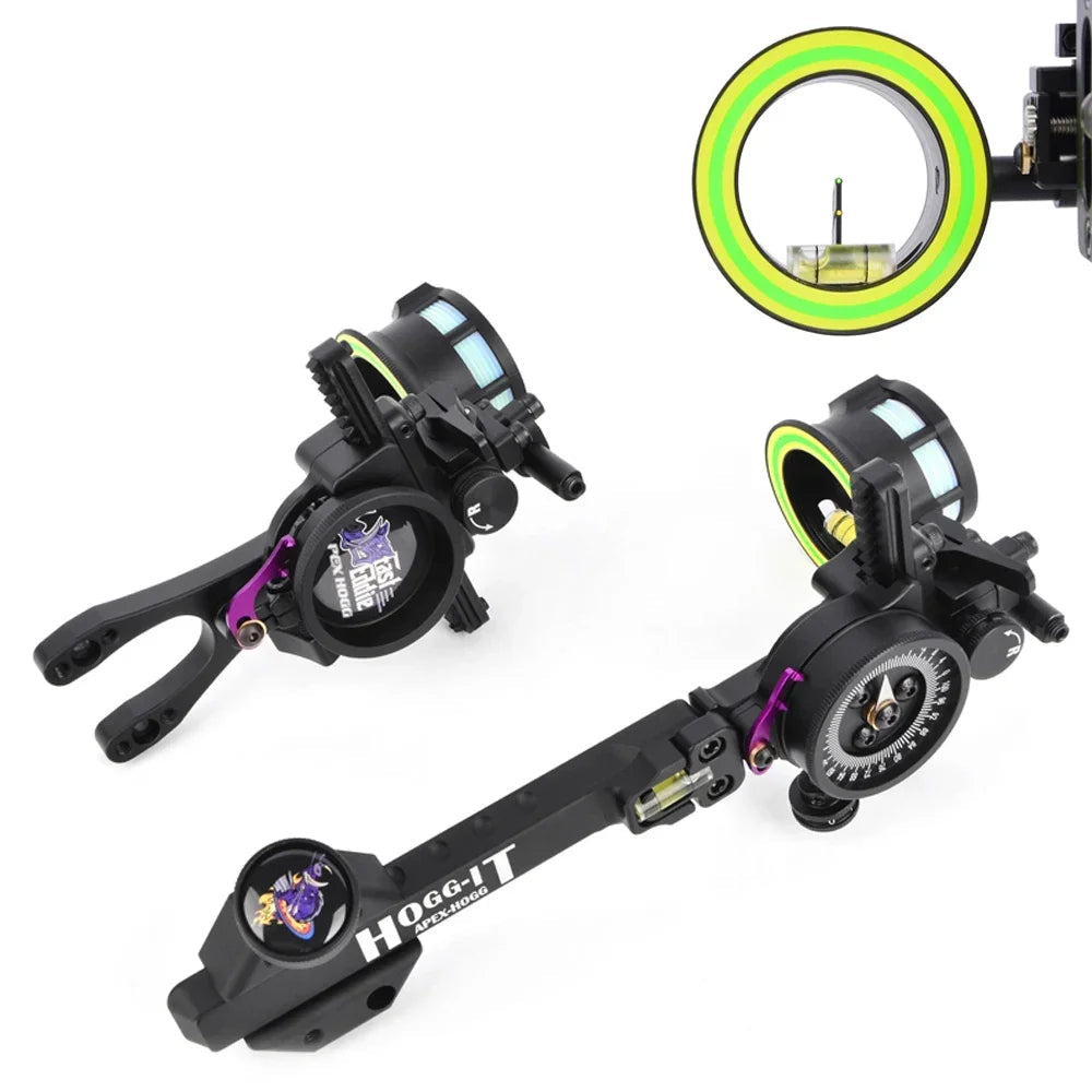 Compound Bow Sight Adjustable 1 Pin 2 Aim Point for Archery and Hunting