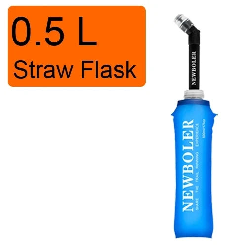 Collapsible Soft Water Bottle 250ml & 500ml – Foldable TPU Flask with Straw for Running & Hiking