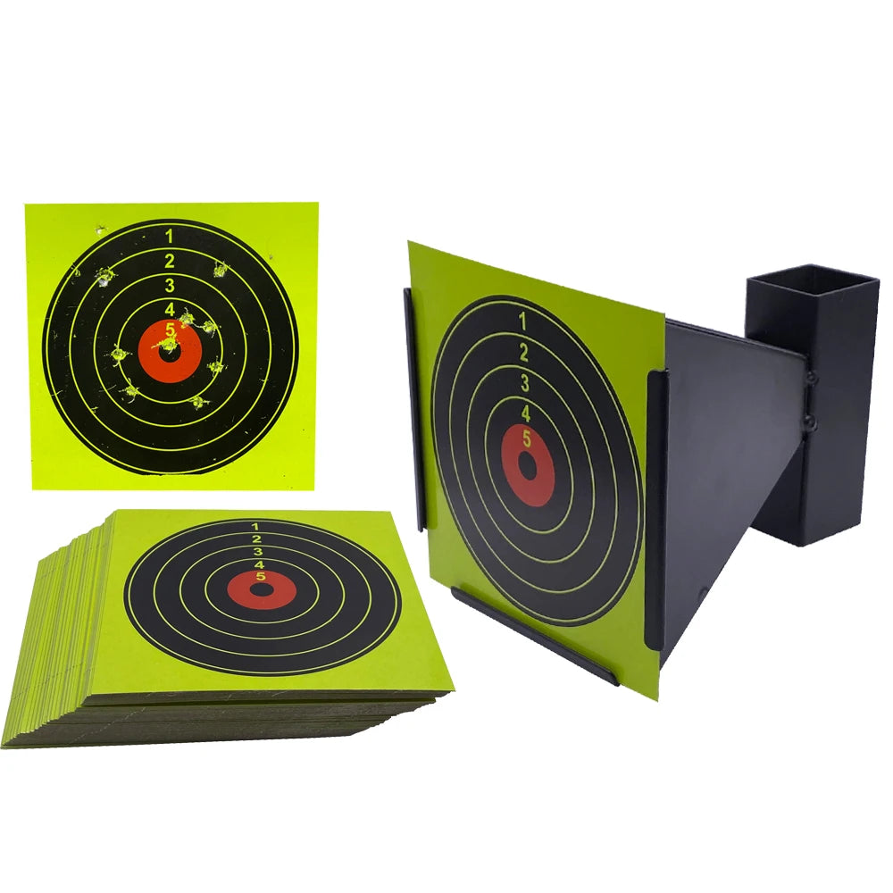 Funnel Shape Bullets Collector with Paper Targets – Airsoft and Pellet Gun Shooting