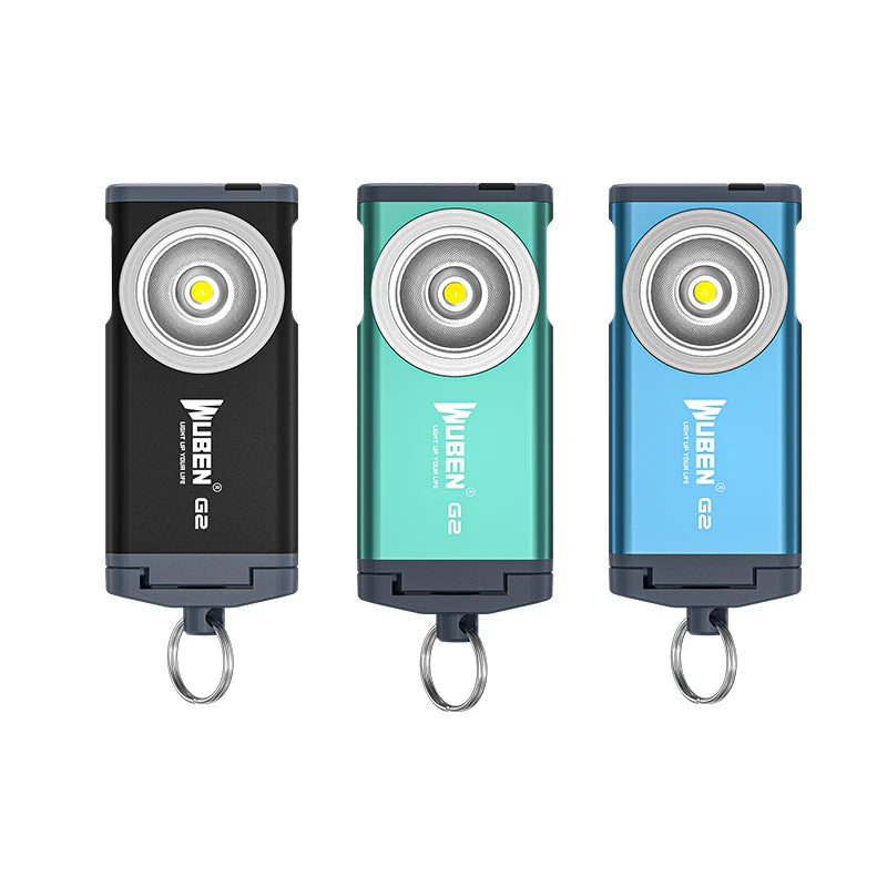 Mini EDC Keychain Flashlight 500 Lumens Rechargeable LED Torch with Magnetic Tail