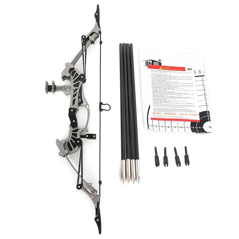 16lb Mini Compound Bow Set – Stainless Steel Archery Kit for Target Shooting