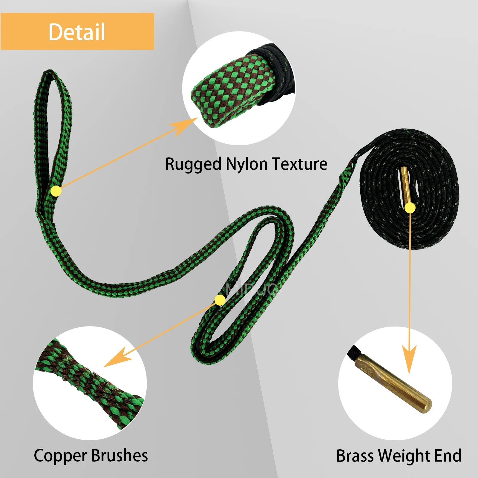 Bore Snake Cleaning Kit – Barrel Brush Rope for 12 GA, 9mm, .22, .223, .308, .44, .45cal & More