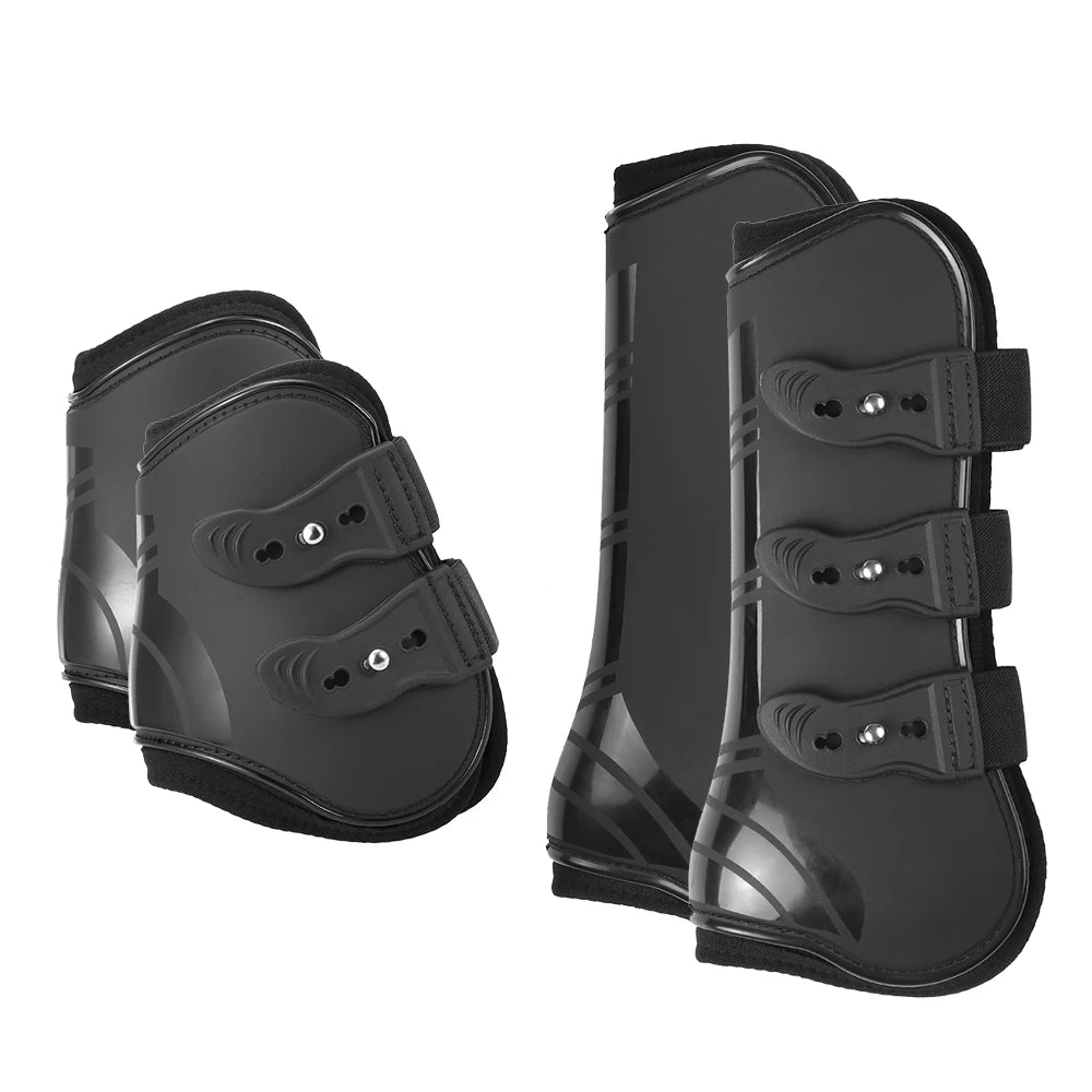 2PCS Adjustable Neoprene Horse Leg Boots – Tendon & Fetlock Support