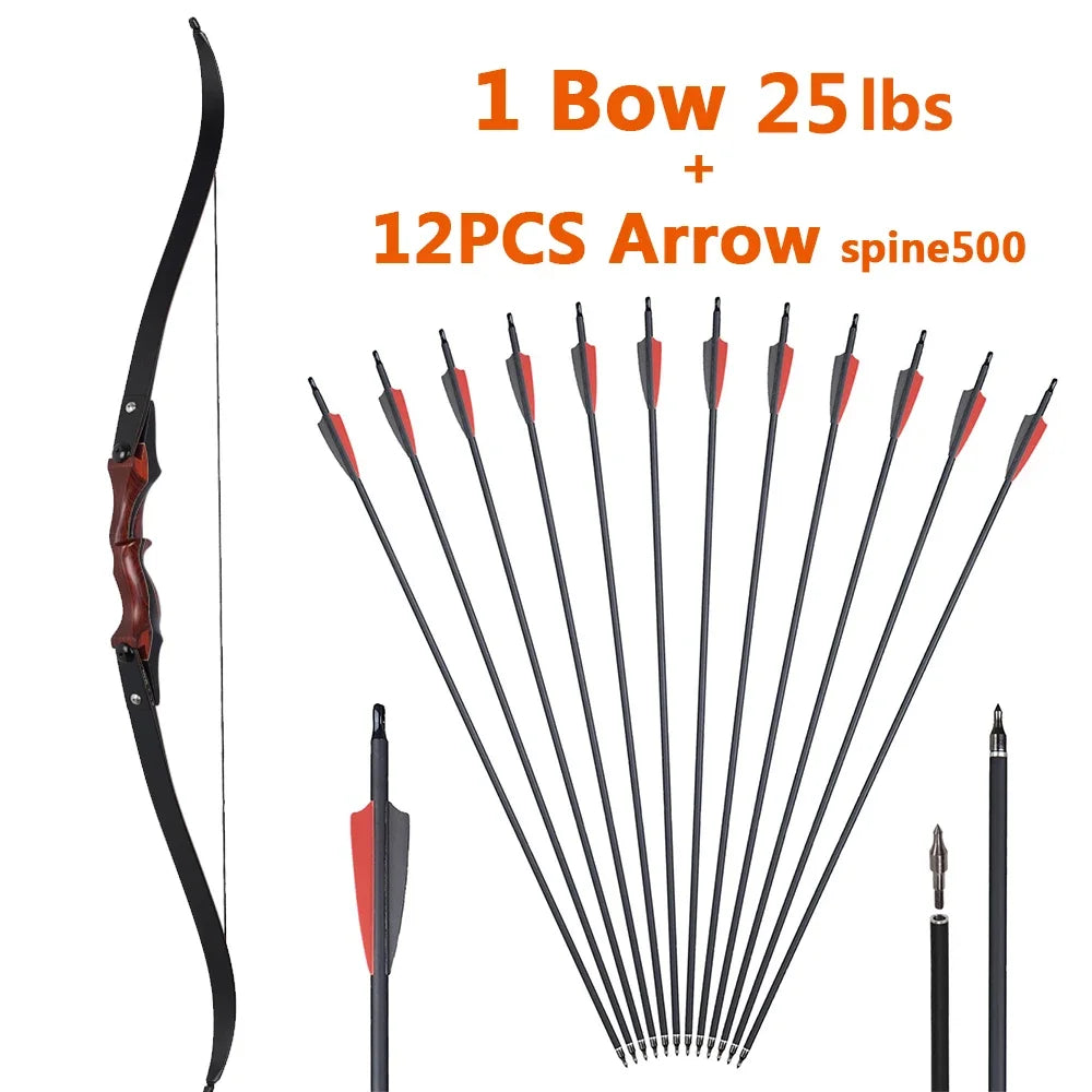 20–50lbs ILF Recurve Longbow – Take-Down Wooden Bow for Outdoor Hunting and Shooting